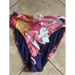 NWT Trina Turk S Bikini  Swim Bottom Printed Reversible